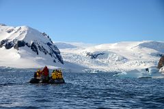 09B In A Zodiac Heading For Cuverville Island With Wheatstone Glacier Beyond On Quark Expeditions Antarctica Cruise